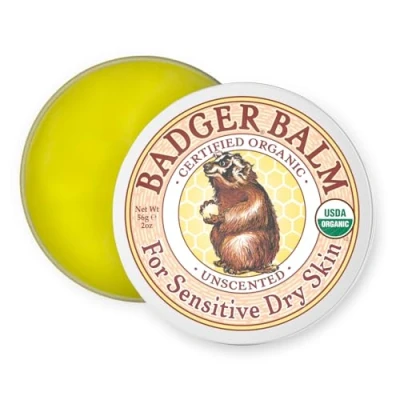 Image of BADGER Unscented Balm, Natural &amp; Organic Care for Sensitive, Dry Skin 56g