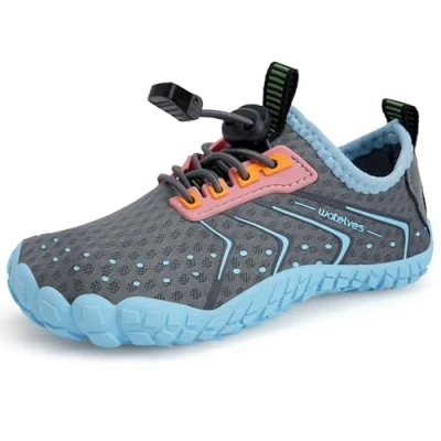 Image of Water Shoes Barefoot Kids Boys Toddlers Aqua Swimming Wet Reef for Beach Pool Sport Non Slip Quick Drying（Grey Blue 28）