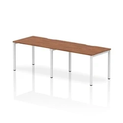 Image of Evolve Single White Frame Bench Desk 1200 Walnut (2 Pod) BE357