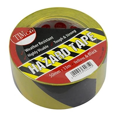 Image of TIMCO HAZT PVC Hazard Tape 50mm x 33m Black/Yellow