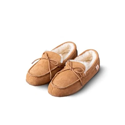 Image of Lakeland Leather Men&#039;s Sheepskin Moccasins (9 UK, Tan, numeric_9)