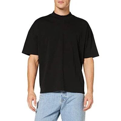Image of Urban Classics Oversized MOCK NECK Basic Tshirt, Men&#039;s, Size: 4XL, Schwarz