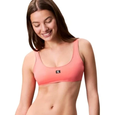Image of Calvin Klein Swimwear Bralette Bikini top, Women&#039;s, Size: XS, Dazzling coral
