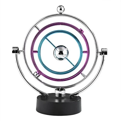 Image of Zerodis Electronic Swing Ball Desk Perpetual Motion Physical Science Toy Art Globe Newton Pendulum for Office Home Ornaments