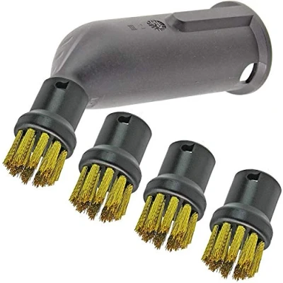Image of SPARES2GO Steamer Detail Attachment + Wire Nozzle Brushes compatible with Karcher SC1, SC2, SC3, SC4, SC5 Series Steam Cleaners