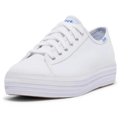 Image of Keds Women&#039;s TRIPLE KICK CANVAS Sneaker, White, 4.5 UK