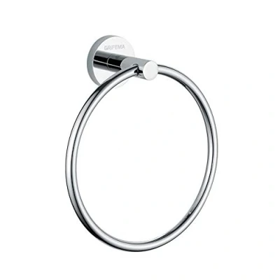 Image of GRIFEMA IBIZA G30104 Wall Mounted Round Towel Ring for Bathroom, Chrome