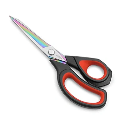 Image of LIVINGO Premium Dressmaking Scissors Heavy Duty Multi Purpose Titanium Coating Forged Stainless Steel Sewing Fabric Leather Tailor Comfort Grip Shears Professional Crafting 24cm