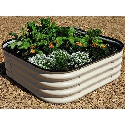 Image of Original Veggie Bed Paperbark Garden Planting Merino White Vegetable Steel Planter 1x Veg by Thompson and Morgan