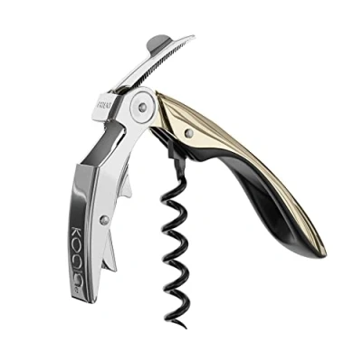 Image of koala 6259dc01 High Tech Two Times Corkscrew, Plastic Stainless Steel Teflon, Gold
