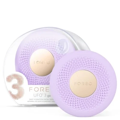 Image of FOREO UFO 3 go Travel friendly Face Mask Skincare Device, Moisturiser, Anti Aging Skincare, Full Spectrum LED &amp; Red Light Therapy, Thermo T Sonic Massage, App connected, Lavender
