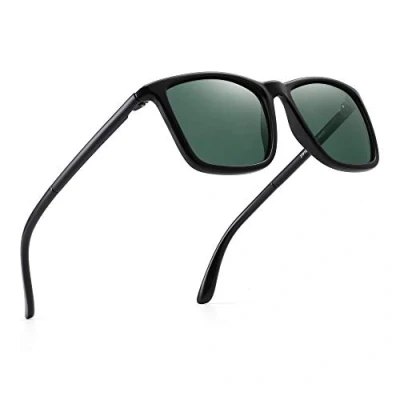 Image of Jim Halo Polarised Sunglasses Retro Square UV400 Protection Classic Sun Glasses Men, Suitable for Sports, Driving, Cycling
