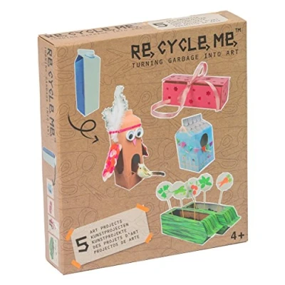Image of Re Cycle Me DEFG1040 Recycling Fun for 5 Models Garden, Art Projects, Creative Children from 4 Years, Set Crafts with Household Materials, Bastelmix