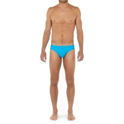 Image of HOM Men&#039;s Sea Life Swim Trunks Briefs, Turquoise, M