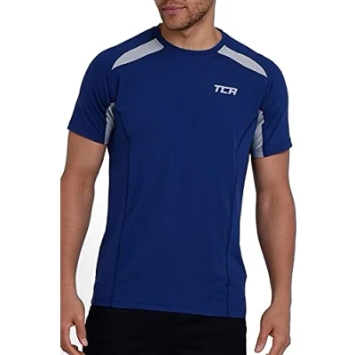 Image of TCA Quick Dry T Shirt Gym Top for Men Short Sleeve Running Mens Clothes Sports Active wear, Lightweight Breathable Moisture Wicking Clothing Blueprint, L