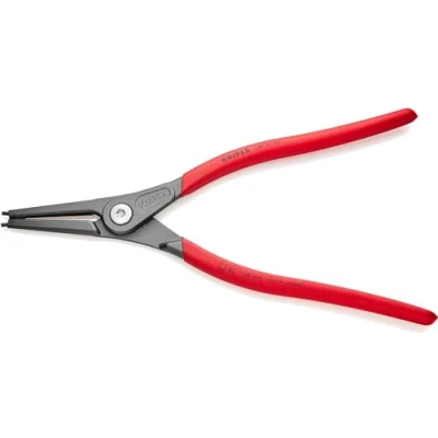 Image of Knipex Precision Circlip Pliers for external circlips on shafts grey atramentized, with non slip plastic coating 320 mm (self service card/blister) 49 11 A4