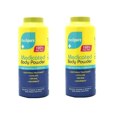 Image of RSA 2 MEDIPURE MEDICATED BODY POWDER 100% TALC FREE HELPS COOL ITCHY, IRRITATED SKIN