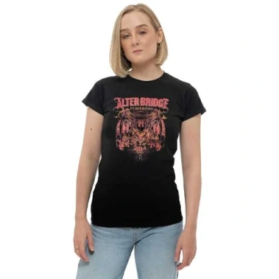 Image of Rock Off officially licensed products Alter Bridge Fortress Batwing Eagle Womens Skinny Fit T Shirt S Black