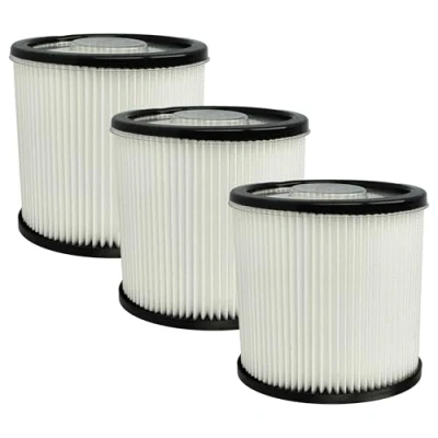 Image of vhbw 3 x Vacuum Cleaner Filter Replacement for Scheppach 4014915222866, 7907709701 Cleaners HEPA Black White