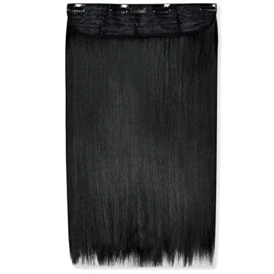 Image of Lullabellz Thick Straight Clip In Hair Extensions, 18 Inch Length, Jet Black