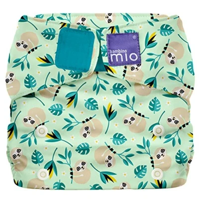 Image of Bambino Mio, Miosolo Classic All in One Reusable Nappy, Eco Chemical Free Nappy (Swinging Sloth, Size)