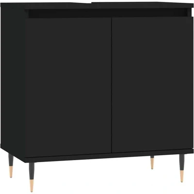 Image of vidaXL Bathroom Cabinet Black 58x33x60 cm Engineered Wood