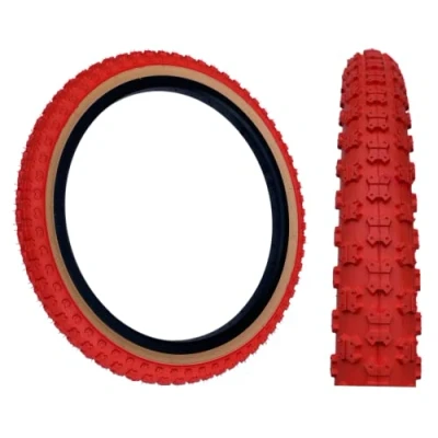 Image of Baldy&#039;s 16 x 1.75 RED With TAN WALL Kids BMX/Mountain Bike Tyre