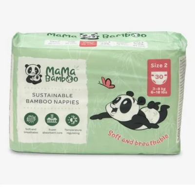 Image of Mama Bamboo Couches écologiques biodégradables Taille 2 Bambou de Luxe sans chlore Hypoallergénique