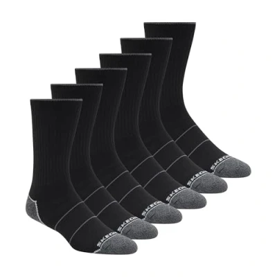 Image of Skechers Men&#039;s 6 Pack Work Crew Socks, Black, 9 13 UK