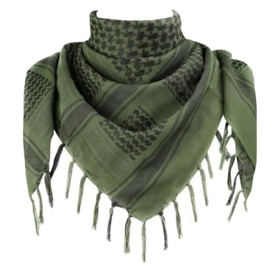 Image of Explore Land Cotton Military Shemagh Tactical Desert Keffiyeh Scarf Wrap Olive Drab