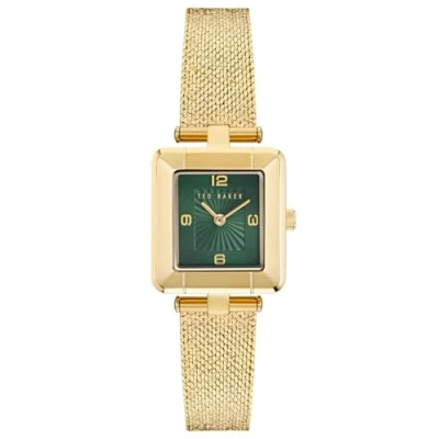 Image of Ted Baker Women&#039;s Mayse (24mm) Green Dial/Gold Tone Stainless Steel Bracelet BKPMSF306