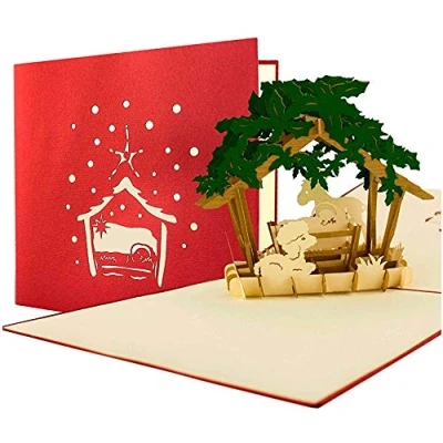 Image of W17 Nativity Set pop up Card, Holiday, Christmas, Handmade, Laser Cut