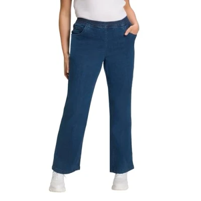 Image of Ulla Popken Women&#039;s Weite Marlene Denim, Mary Jeans, Dark Blue, 47W / 32L