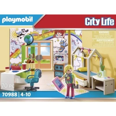 Image of Playmobil City Life 70988 Deluxe Teenager&#039;s Room, Toy for Children Ages 4+