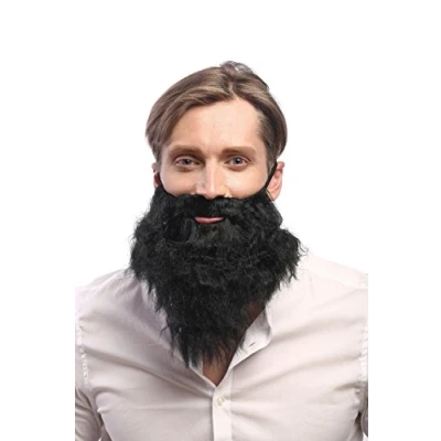 Image of WIG ME UP 9537B P103 Beard Halloween Fancy Dress long black thick dense Hipster Bandit Prophet Moses