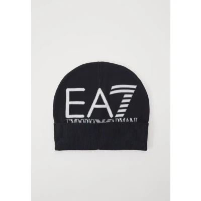 Image of EA7 Emporio Armani Beanie HAT Unisex Beanie, Size: Medium, Blue/white