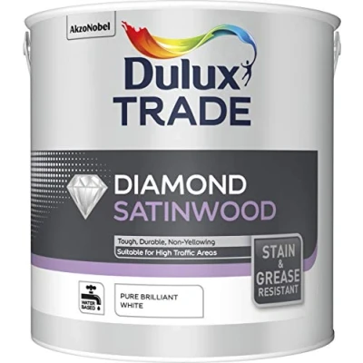 Image of Dulux Trade Diamond Satinwood Pure Brilliant White 2.5 litres