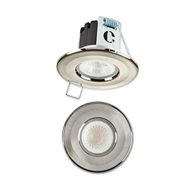 Image of Collingwood DLT470BS6500 H2 Lite 500 Brushed Steel Led Downlight with Terminal Block 60 Degree Wall Colour Switchable. Devola Keyring.
