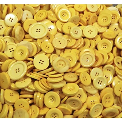 Image of Pack of 250g Large Yellow MIX Mixed Sizes and Colours Various Buttons for Sewing Crafting