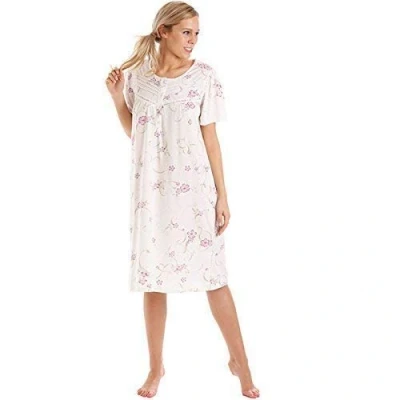 Image of Lady Olga Womens Nightdress Ladies Floral Short Sleeve Nightie Nightshirt Purple (22 24)
