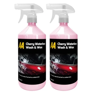 Image of AA Cherry Waterless Wash &amp; Wax 2 x 1 Litre, Quick Cleaning Without Water, Spray, Wipe Buff