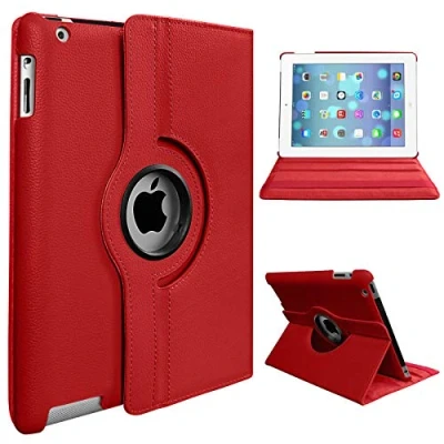 Image of Rotate 360 Leather Case For Apple iPad Air 1 (2013) 2 (2014) and 5th Generation (2017) 6th (2018) (Red)