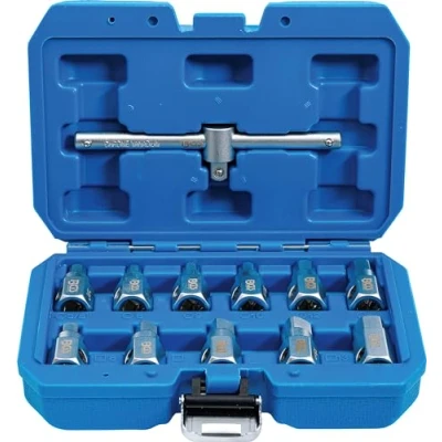Image of BGS 1017 Universal Oil Drain Socket Set 12 pcs.