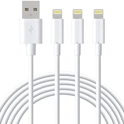 Image of Marchpower iPhone Charger Cable MFi Certified Lightning 3Pack 2M to USB Compatible with SE 13 Pro Max Xs 12/11 X 8Plus 7Plus 6S Plus 6 5S iPad Air iPod White