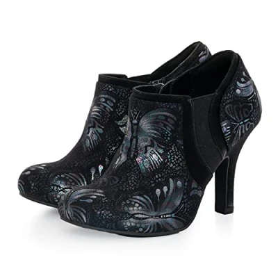 Image of Ruby Shoo Women&#039;s Onyx Velvet Juno High Heel Shoe Boots UK 7