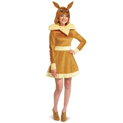 Image of DISGUISE Eevee Costume, Official Pokemon Deluxe Adult Costume and Headpiece, Eevee, Extra Large (18 20)