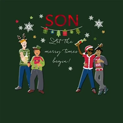 Image of Hallmark Son Christmas Card let The Merry Times Begin!