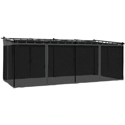 Image of vidaXL Gazebo with Mesh Walls Anthracite 6x3 m Steel