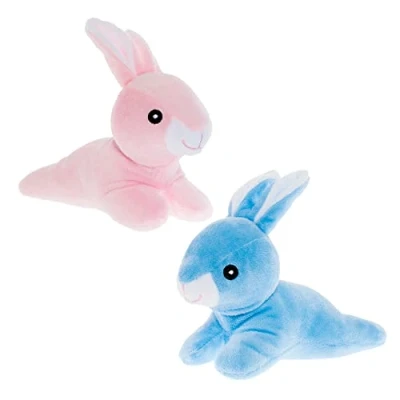 Image of Baker Ross FX464 Bunny Plush Pack of 2, Soft Toy Easter Party Bag Fillers