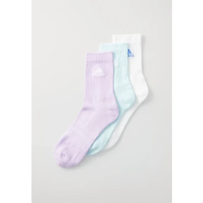 Image of adidas Unisex Cushioned Crew Socks 3 Pairs, Powder Plum/White/Halo Mint, 6.5 8